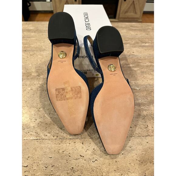 NEW Veronica Beard Cecile Denim Cap-Toe Slingback size 7 - Picture 6 of 8